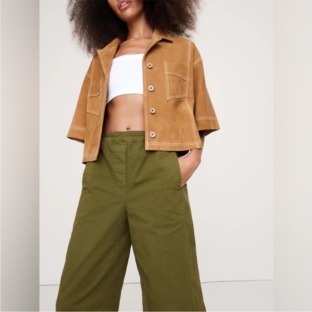 NWT! Banana Republic Olive Green Mid-Rise Relaxed Painter Pull-On Pant Multiple🩷 - Picture 3 of 6